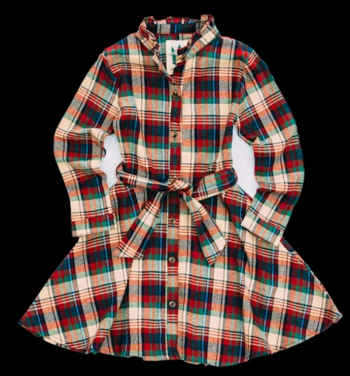Apple Cinnamon Kids Flannel Dress