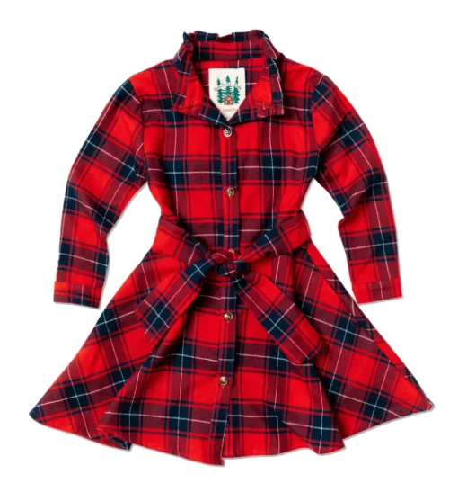 Apple Pie Skillet Kids Flannel Dress