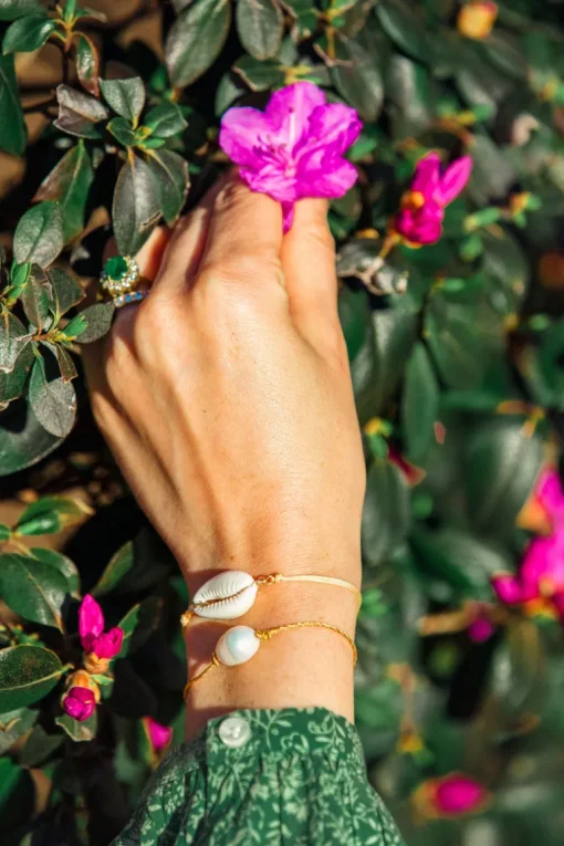 Golden Tide Pearl Knot Bracelet