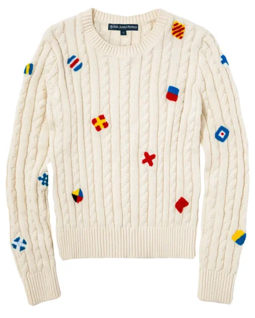 Nautical Flag Women's Cable Knit Sweater
