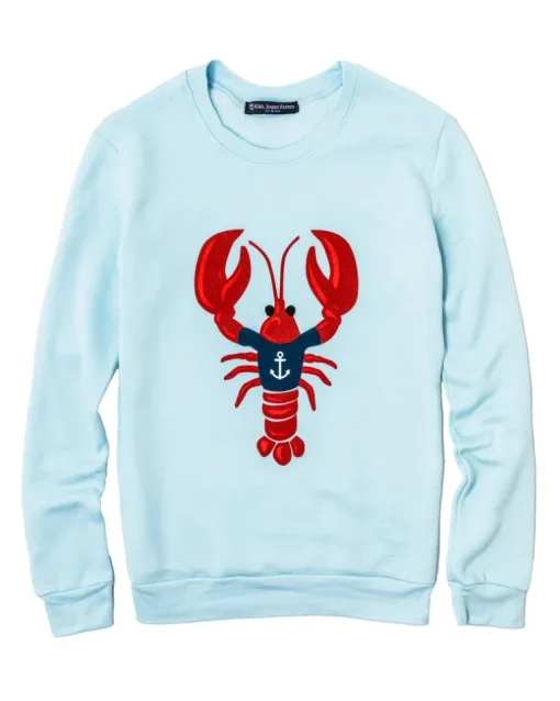 Nautical Lobster Sweatshirt- Light Blue