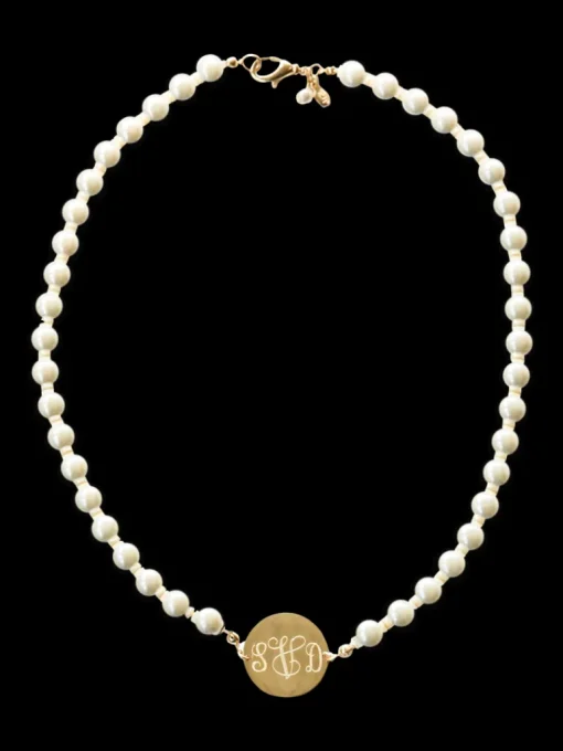 Pearl Monogram Necklace