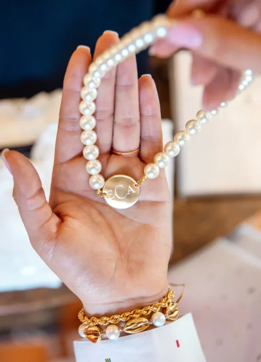 Pearl Monogram Necklace