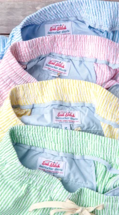 Sunset Sail Seersucker Drawstring Shorts