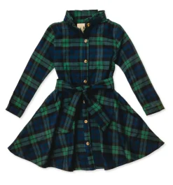 Under the Mistletoe Kids Flannel Dress