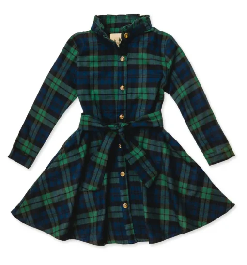 Under the Mistletoe Kids Flannel Dress